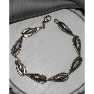 Fully Retired James Avery Sterling Silver Droplet Link Bracelet 18.8G / 8in